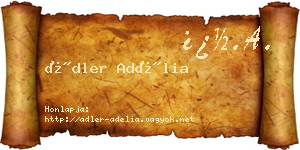 Ádler Adélia névjegykártya